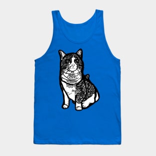 Disappointed Cat - zen doodle style Tank Top